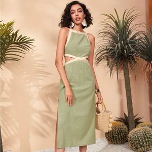 Shein Vacay contrast trim cutout dress